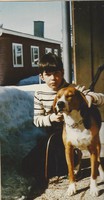 Hans Larsson 6 år 1972 med Mira.